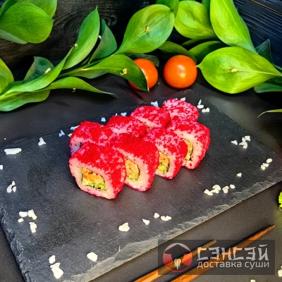 Калифорния с жареным лососем